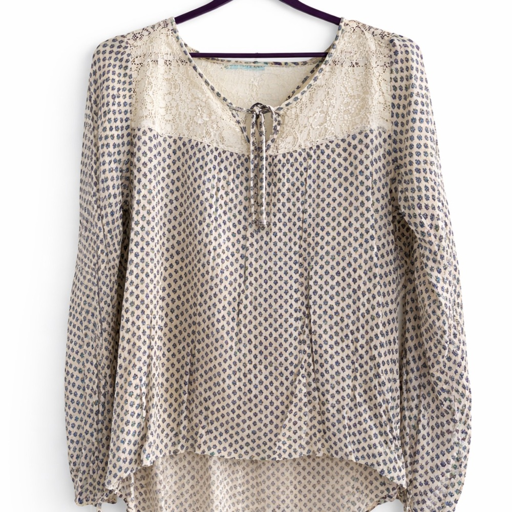 Maurice’s Country Chic Lace Detail Peasant Blouse Size XL